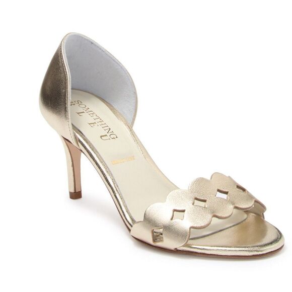 SOMETHING BLEU CATHERIN METALLIC PUMP IN GOLD SZ 8 1/2 - Picture 1 of 9
